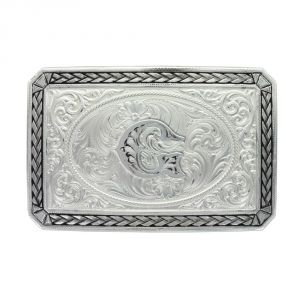 Montana Silversmiths Initial G Antiqued Wheat Trim Portrait Buckle (27200D-G)